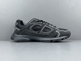Dior B30 CD Unisex Mesh Fabric Low-Top Black Sneakers Shoes