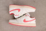 Air Jordan 1 Low Retro White Pink Basketball Shoes Women's Versatile Sneakers
