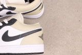 Air Jordan 1 Low Retro Basketball Shoes Unisex White Light Brown Sneakers