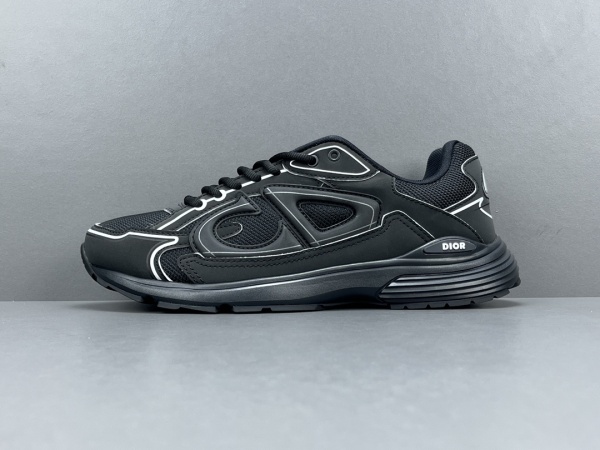 Dior B30 CD Unisex Mesh Fabric Low-Top Black Sneakers Shoes