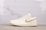 Air Jordan 1 Low Retro Beige Basketball Shoes Unisex Versatile Sneakers
