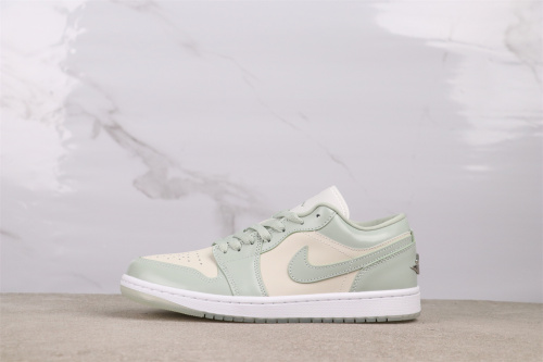 Air Jordan 1 Low Retro Water Green Basketball Shoes Unisex Versatile Sneakers