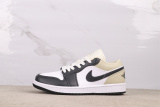 Air Jordan 1 Low Retro Basketball Shoes Unisex White Light Brown Sneakers