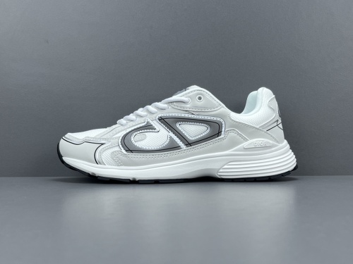 Dior B30 CD Unisex Mesh Fabric Low-Top White Sneakers Shoes