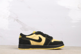 Air Jordan 1 Retro Low Black Yellow Basketball Shoes Unisex Sneakers