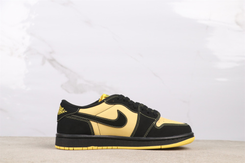 Air Jordan 1 Retro Low Black Yellow Basketball Shoes Unisex Sneakers
