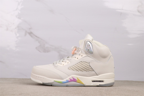 Air Jordan 5  Year of the Snake  Retro High Beige Basketball Shoes Unisex Sneakers