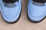 Travis Scott x Air Jordan 4  Travis Scott  Retro Mid Blue Suede Basketball Shoes Unisex Sneakers