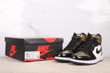 Air Jordan 1 Retro High Black Gold Basketball Shoes Unisex Sneakers