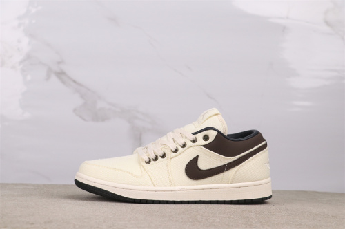 Air Jordan 1 Retro Low Yellow Brown Basketball Shoes Unisex Sneakers