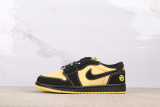 Air Jordan 1 Retro Low Black Yellow Basketball Shoes Unisex Sneakers