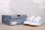 Air Jordan 1 Low Retro Blue Basketball Shoes Unisex Casual Sneakers