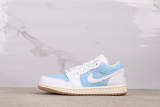 Air Jordan 1 Low Retro Blue Basketball Shoes Unisex Casual Sneakers