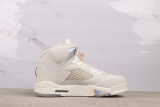 Air Jordan 5  Year of the Snake  Retro High Beige Basketball Shoes Unisex Sneakers
