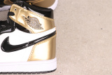Air Jordan 1 Retro High Black Gold Basketball Shoes Unisex Sneakers