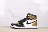 Air Jordan 1 Retro High Black Gold Basketball Shoes Unisex Sneakers