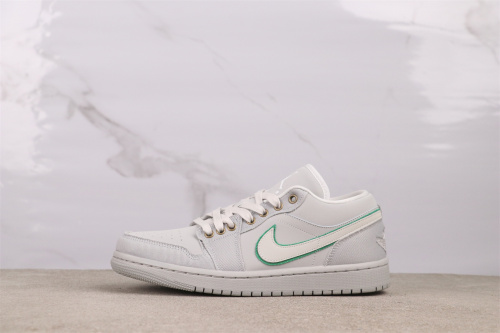 Air Jordan 1 Retro Low White Grey Basketball Shoes Unisex Sneakers
