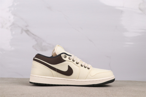 Air Jordan 1 Retro Low Yellow Brown Basketball Shoes Unisex Sneakers