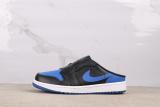 Air Jordan 1 Mule Retro Golf One Step Black Blue Casual Versatile Sneaker