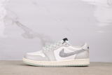 Air Jordan 1 Retro Low White Grey Basketball Shoes Unisex Sneakers