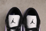 Air Jordan 1 Low Retro Panda Purple Hook Basketball Shoes Unisex Casual Sneakers