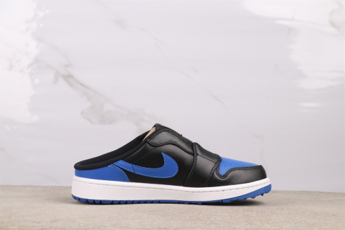Air Jordan 1 Mule Retro Golf One Step Black Blue Casual Versatile Sneaker