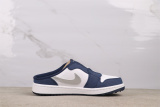 Air Jordan 1 Mule Retro Golf One Step White Blue Casual Versatile Sneaker