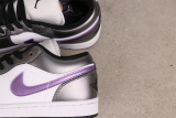 Air Jordan 1 Low Retro Panda Purple Hook Basketball Shoes Unisex Casual Sneakers