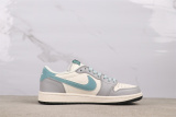 Travis Scott x Burberry x Air Jordan 1 Retro Low White Gray Basketball Shoes Unisex Sneakers
