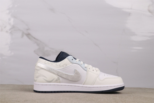 Air Jordan 1 Low Retro Ice Blue Sea Salt Basketball Shoes Unisex Casual Sneakers