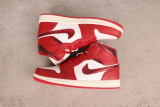 Air Jordan 1 Mid Retro White and Red Basketball Shoes Unisex Sneaker