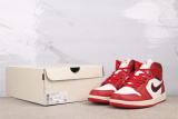 Air Jordan 1 Mid Retro White and Red Basketball Shoes Unisex Sneaker