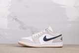 Air Jordan 1 Retro White Grey Basketball Shoes Men Sneaker