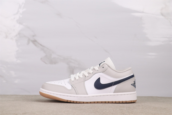 Air Jordan 1 Retro White Grey Basketball Shoes Men Sneaker