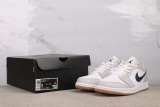 Air Jordan 1 Retro White Grey Basketball Shoes Men Sneaker