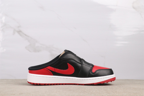 Air Jordan 1 Mule Golf One Step Black Blue Casual Versatile Sneaker