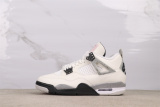 Air Jordan 4  White Cement  Retro Basketball Shoes Unisex Sneaker