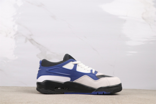Air Jordan 4 Retro Black White Blue Basketball Shoes Unisex Sneaker