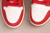 Air Jordan 1 Mid Retro White and Red Basketball Shoes Unisex Sneaker