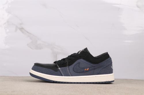 Air Jordan 1 Retro Low Black Grey Basketball Shoes Unisex Sneaker