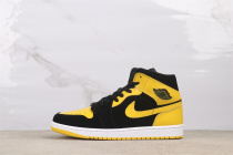 Air Jordan 1 Mid  New Love  Retro Yellow Basketball Shoes Unisex Sneakers