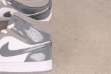 Air Jordan 1 Retro Mid Lacquer Gray Basketball Shoes Men Sneakers