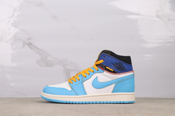 Air Jordan 1 Retro High White Blue Basketball Shoes Unisex Sneakers