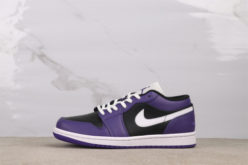 Nike Air Jordan 1 Low  Purple Black  Retro Basketball Shoes Unisex Sneakers
