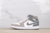 Air Jordan 1 Retro Mid Lacquer Gray Basketball Shoes Men Sneakers