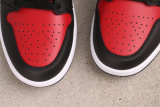 Air Jordan 1 Mid  Bred  Retro Black Red Basketball Shoes Unisex Sneakers