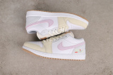 Air Jordan 1 Low Retro White Yellow Embroidered Basketball Shoes Unisex Sneakers