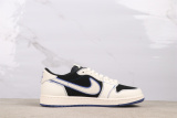 Travis Scott x Stussy x Air Jordan 1 Low Retro Beige Black Basketball Shoes Unisex Sneakers