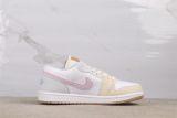 Air Jordan 1 Low Retro White Yellow Embroidered Basketball Shoes Unisex Sneakers