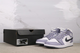 Air Jordan 1 Mid Retro Haze Purple Basketball Shoes Unisex Sneakers